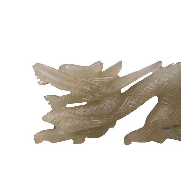 Vintage Jade Jadeite Dragon 5 in Long Green Decorative Figurine Chinese Celadon - Picture 10 of 11